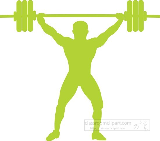 weightlifting green silhouette clipart