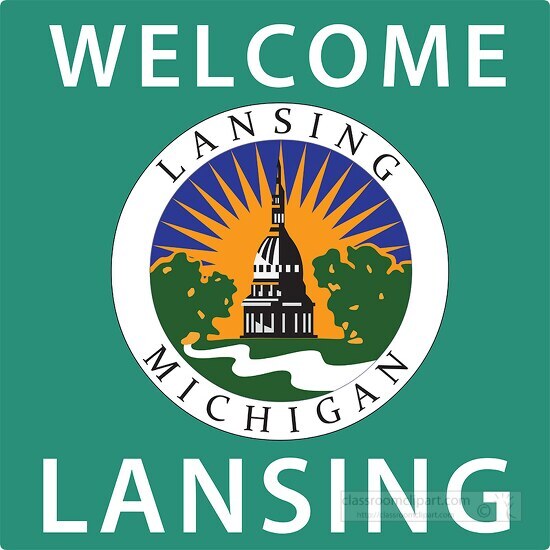 welcome signboard lansing michigan clipart