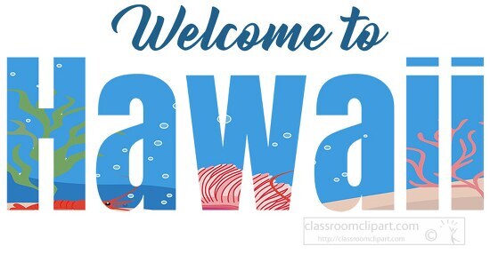 welcome to hawaii vector lettering