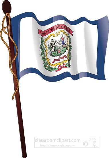 west virginia flag on flagpole