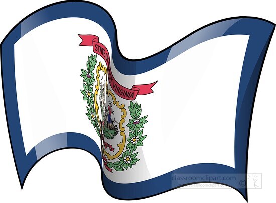 west virginia state flag waving clipart