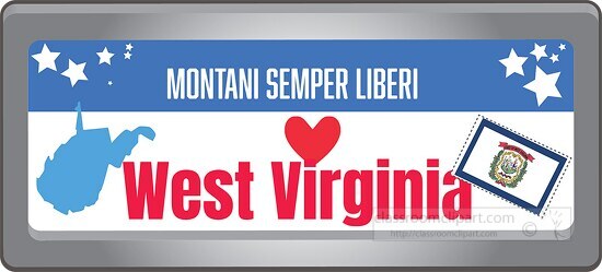 West Virginia State Clipart-west virginia state license plate with ...