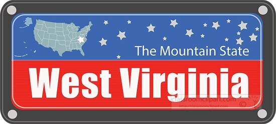 west virginia state license plate with nickname clipart