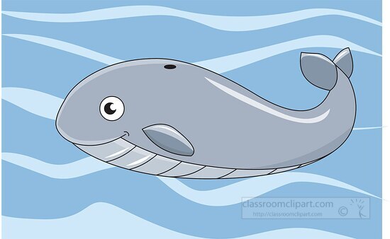 Whale animal character clipart