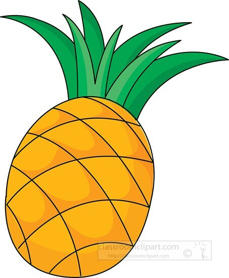 whole fresh pineapple clipart