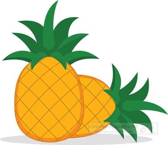 whole pineapple fruit clipart
