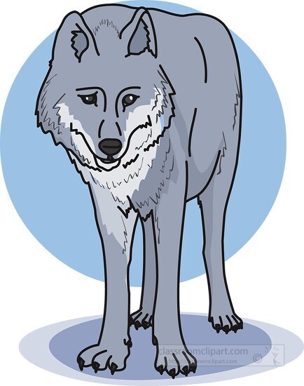 wolf standing clipart