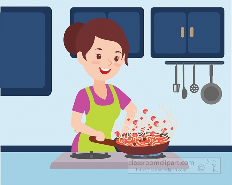 woman cooking in the kitchen
