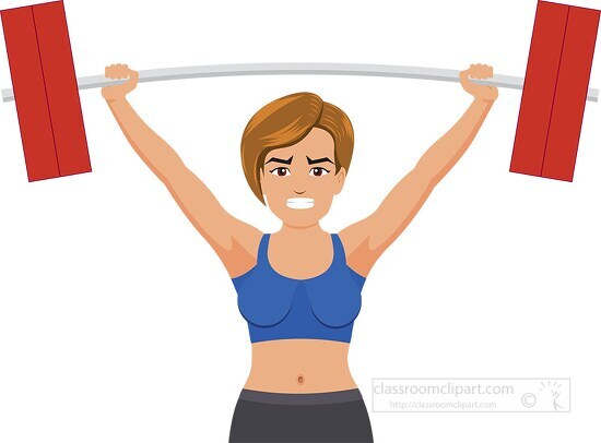 woman holding weights weightlifting clipart