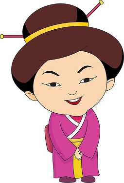 woman in treditional chinese costume smiling clipart