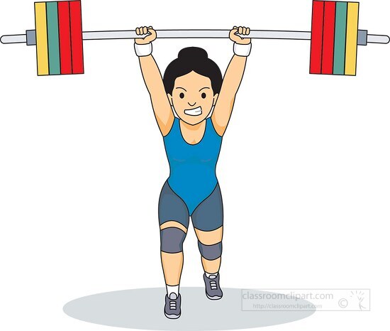 woman lifts weights for strength training clipart
