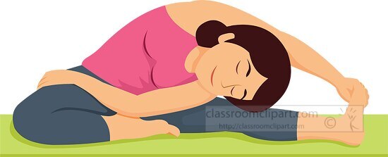 woman performing yoga workout health clipart
