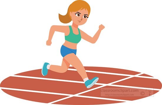 woman running on track clipart