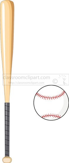 wood baseball bat with ball