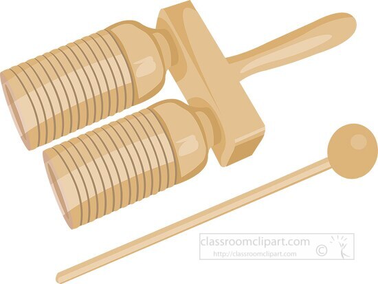 wooden agogo percussion instrument vector clipart image