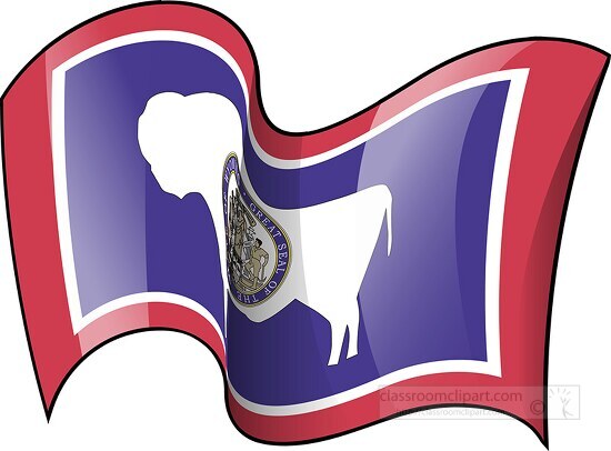 wyoming state flag waving clipart