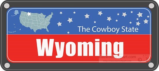 wyoming state license plate with nickname clipart