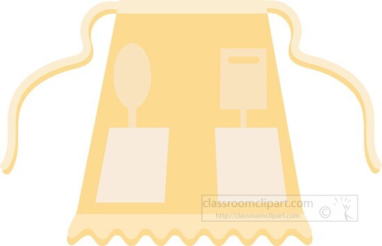 yellow half style apron clipart 46