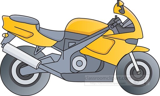 yellow motorcyle side view clipart