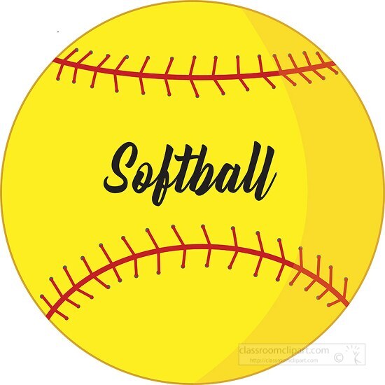 yellow softball ball clipart