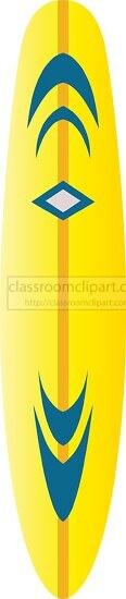 yellow surfboard clipart