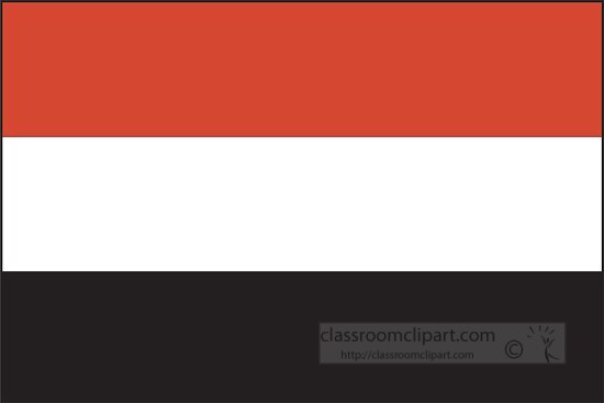 Yemen flag flat design clipart