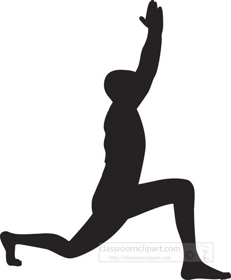 yoga lunge pose silhouette clipart