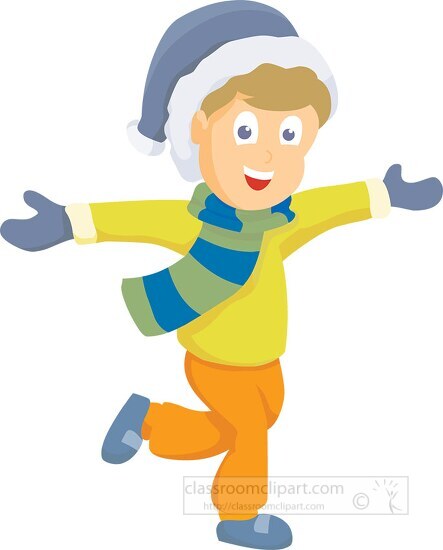 young boy wearing winter clothes image clipart 2