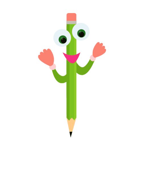 animated cartoon pencil with tip