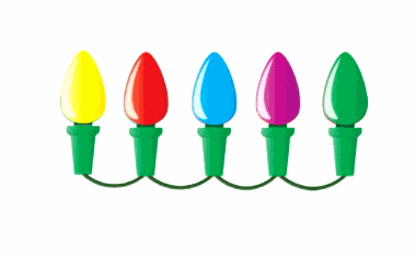 brightly colored flashing christmas lights animated clipart