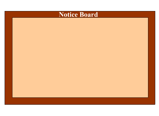 bullet board with note
