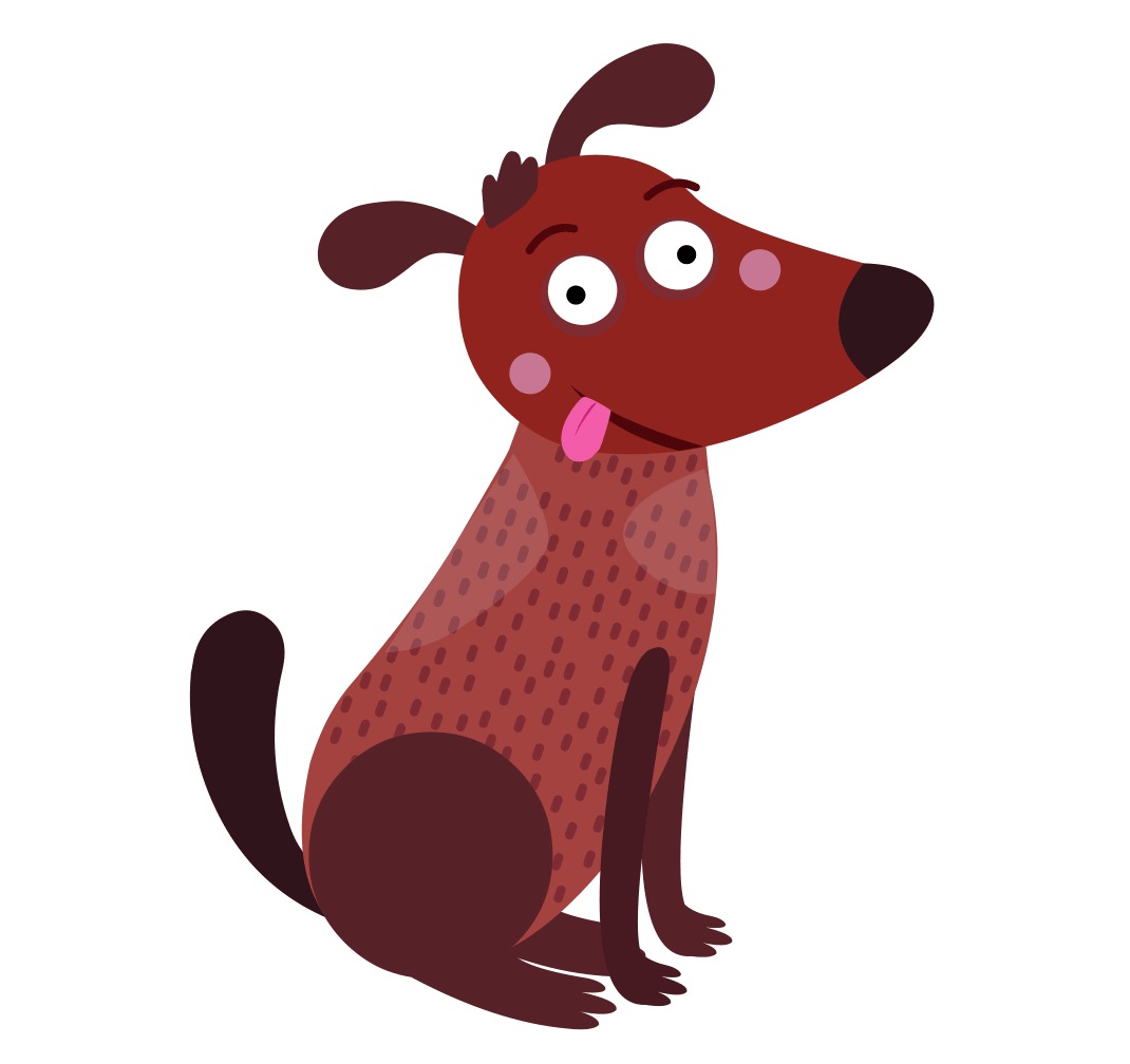 cute brown dog wagging tail