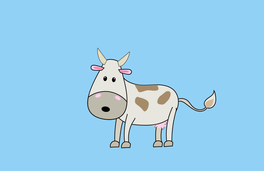 cute cartoon cow animated clipart