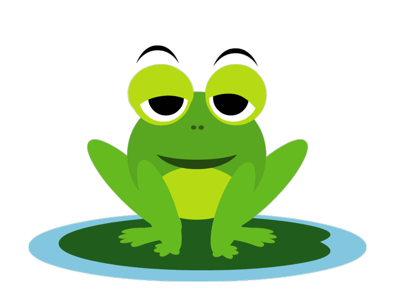 frog bigged eyed animated clipart