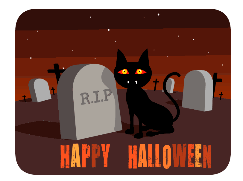 halloween scary cat animation
