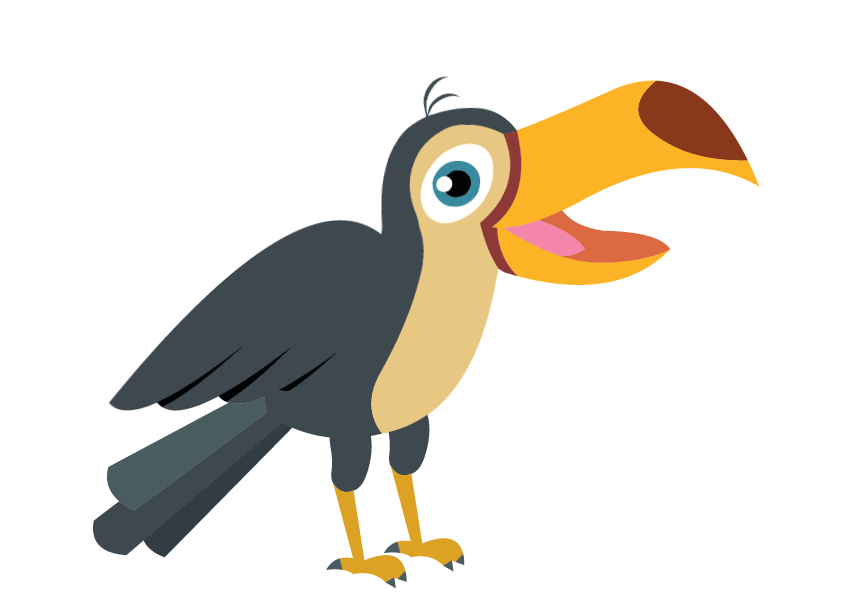 large toucan parrot animation