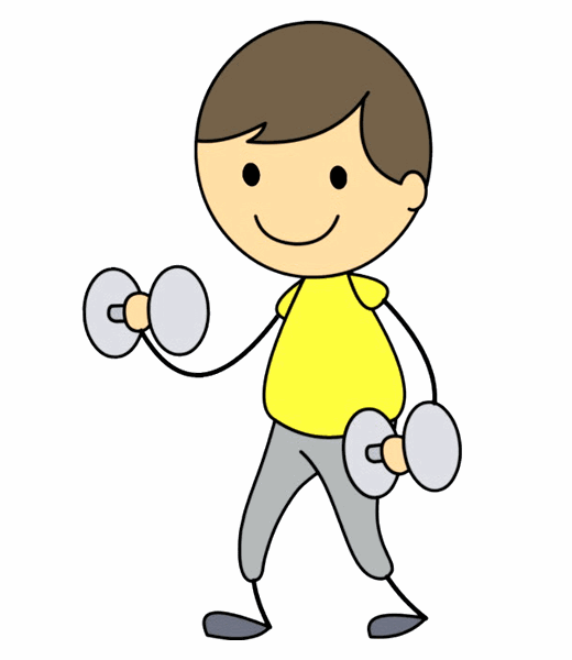 lifing weights animated clipart