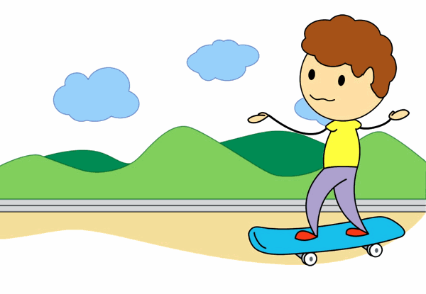 skateboarder animated clipart