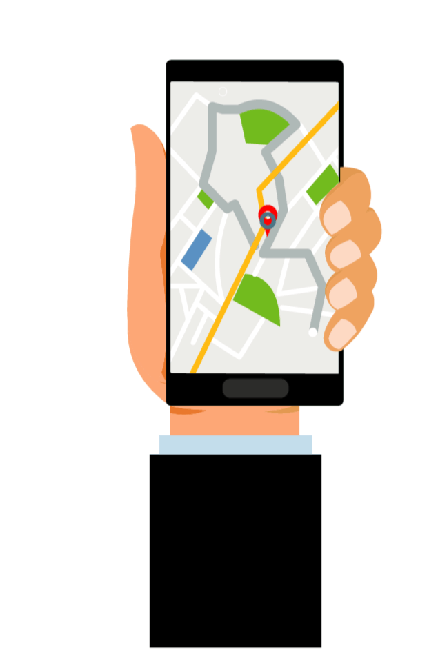 smart phone with gps direction animated clipart