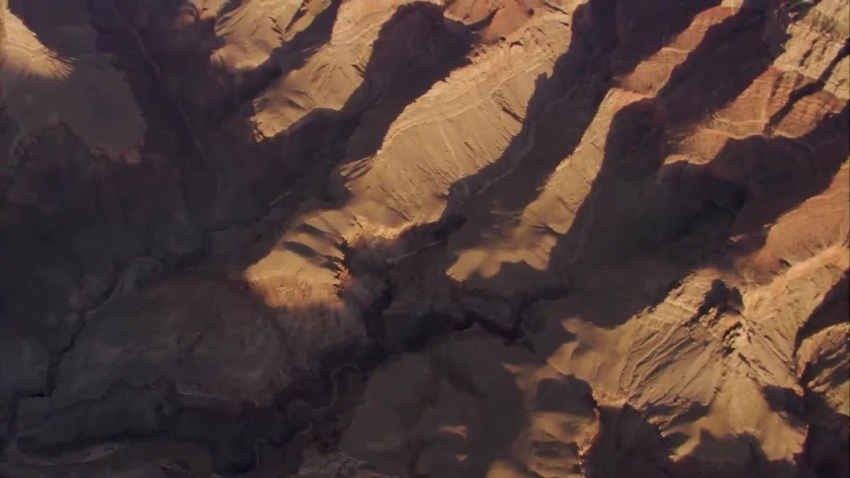 aerial detail of the inner Grand Canyon