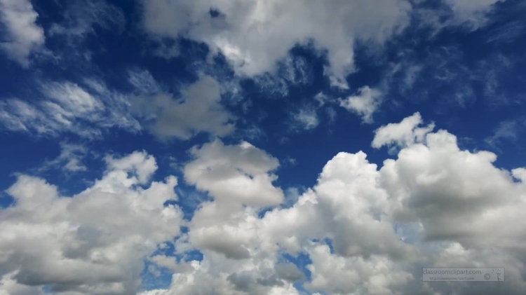 slow motion of clouds moving in summer blue sky