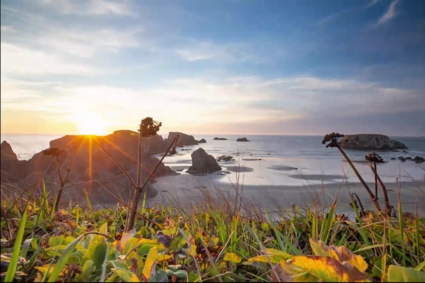 Sunset time lapse from Coquille Point on the southern Oregon Coast video