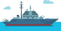  war ship at sea shows radar and weapons