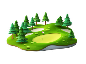 3d golf course with sand traps