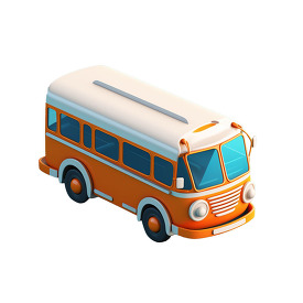 3d icon of bus