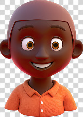 3D kid avatar african american boy