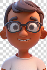 3D kid avatar boy with casual shirt
