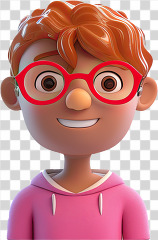 3D kid avatar boy with red locks