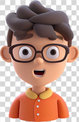 3D kid avatar boy with suprised look