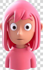 3D kid avatar pink hair girl